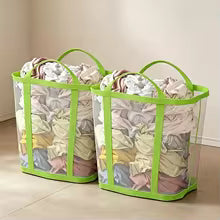 Panier à Linge Pliable en Maille – Sac Multiusage Respirant pour Linge, Plage et Voyage