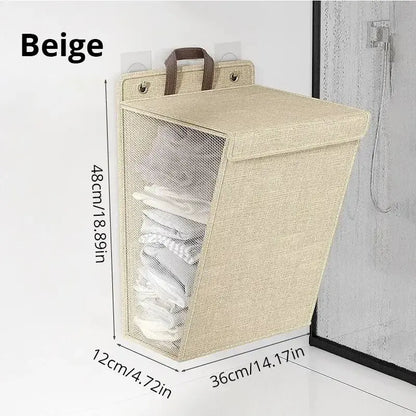 Panier à linge pliable adhésif mural - Organisateur multifonction pour vêtements
