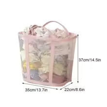 Panier à Linge Pliable en Maille – Sac Multiusage Respirant pour Linge, Plage et Voyage