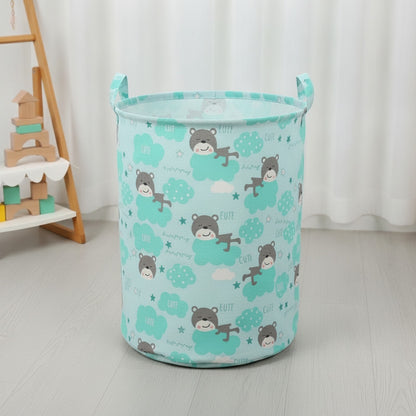 Panier à Linge Pliable Imprimé en Coton et Lin - Grand Sac de Rangement pour Jouets et Vêtements