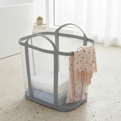 Panier à Linge Pliable en Maille – Sac Multiusage Respirant pour Linge, Plage et Voyage