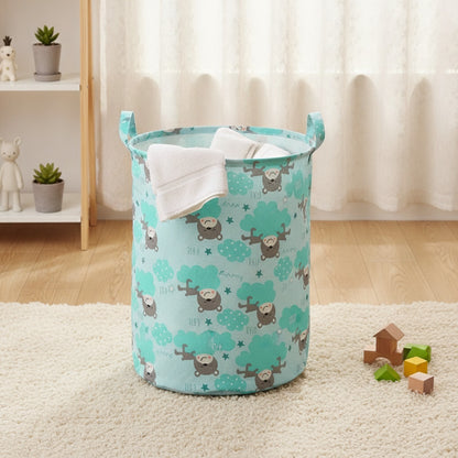 Panier à Linge Pliable Imprimé en Coton et Lin - Grand Sac de Rangement pour Jouets et Vêtements