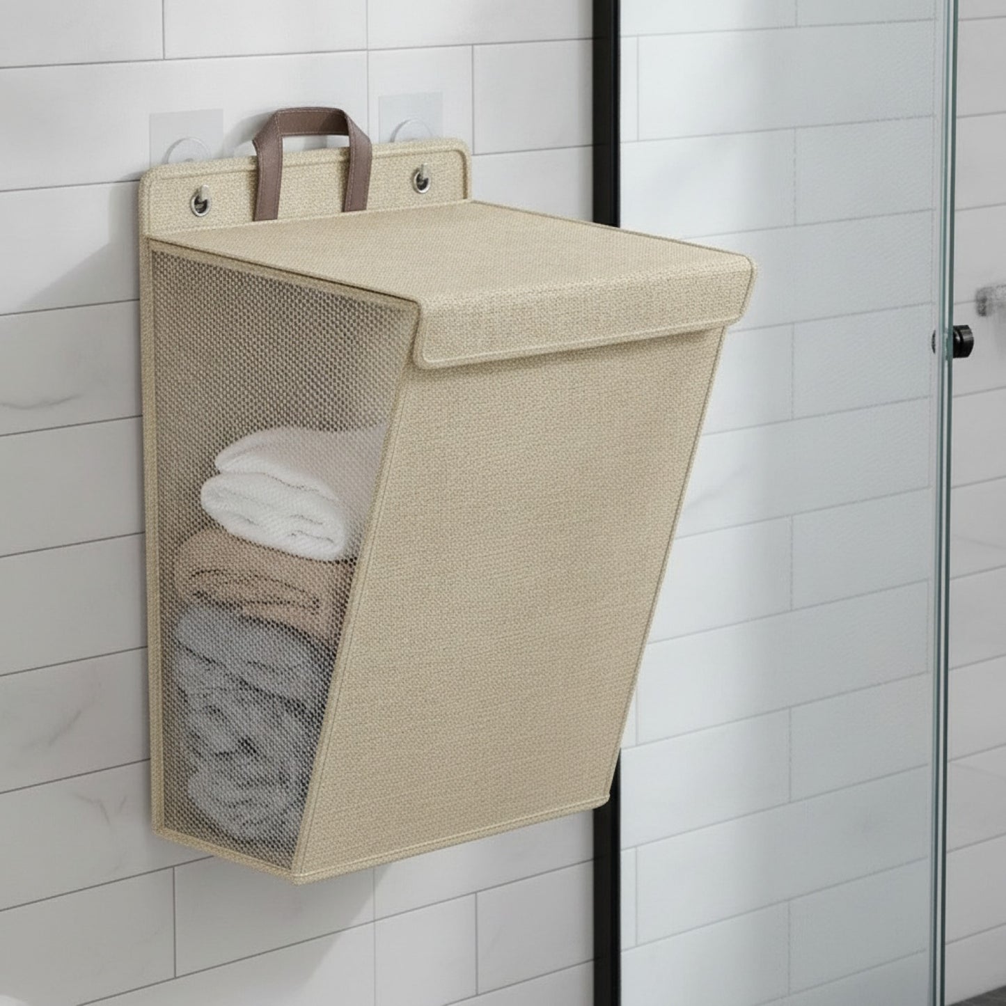 Panier à linge pliable adhésif mural - Organisateur multifonction pour vêtements