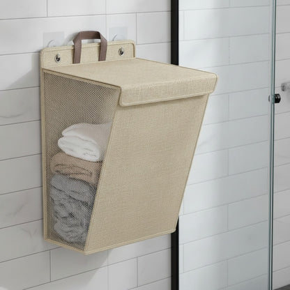 Panier à linge pliable adhésif mural - Organisateur multifonction pour vêtements