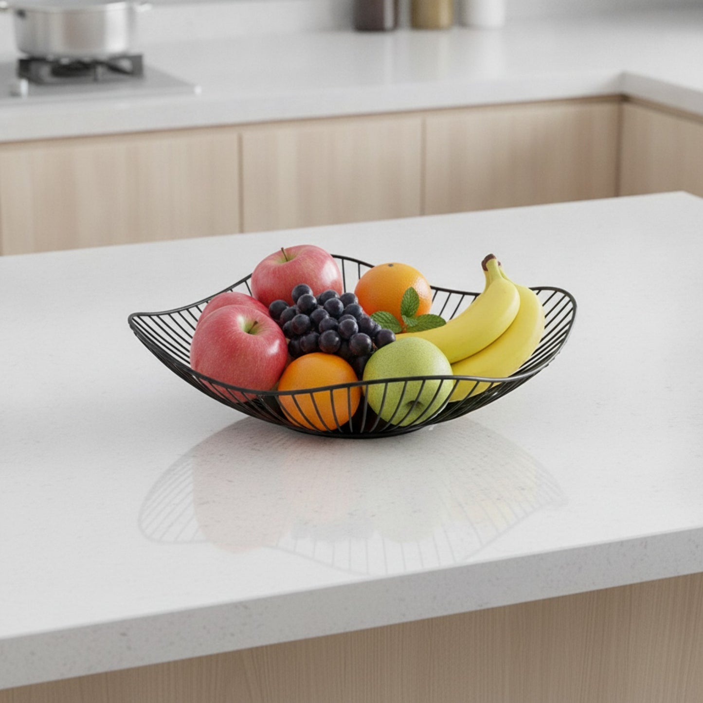 Panier à fruits rond en métal - Design simple et moderne
