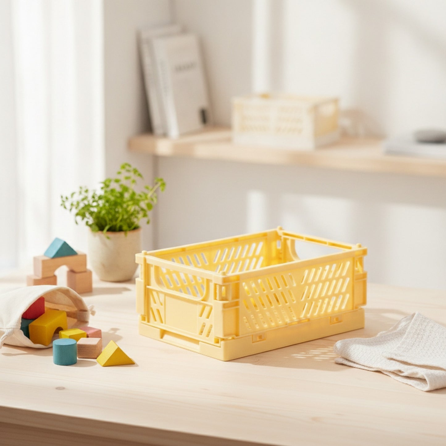 Panier Pliable Multifonctionnel - Rangement Gain de Place pour Courses, Jouets et Linge