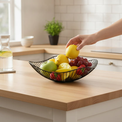 Panier à fruits rond en métal - Design simple et moderne