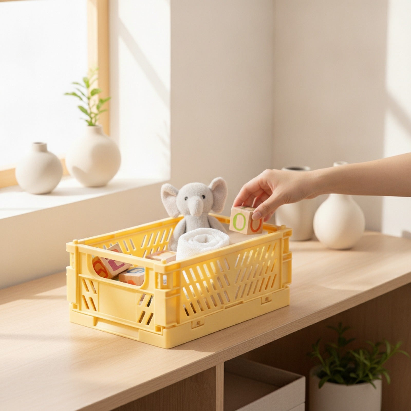 Panier Pliable Multifonctionnel - Rangement Gain de Place pour Courses, Jouets et Linge