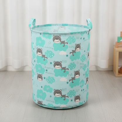 Panier à Linge Pliable Imprimé en Coton et Lin - Grand Sac de Rangement pour Jouets et Vêtements
